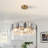 6-Light 23.6" Modern Gold Crystal Chandelier with Layered Oval Crystals