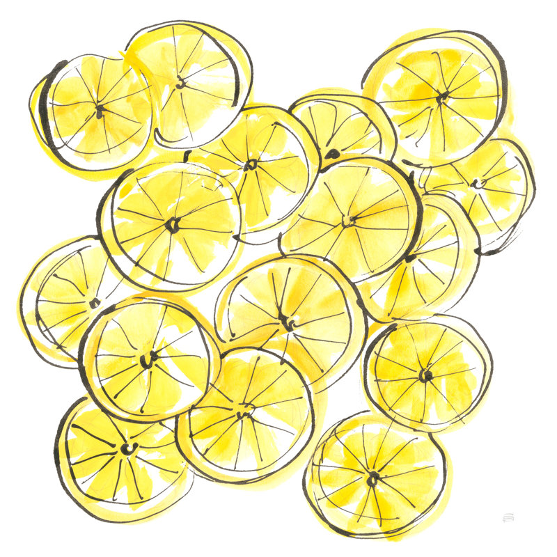 Citron, tranches, roues, cercles, sur fond blanc, agrumes, fruits, jaune de blanc, impression de dessin au trait