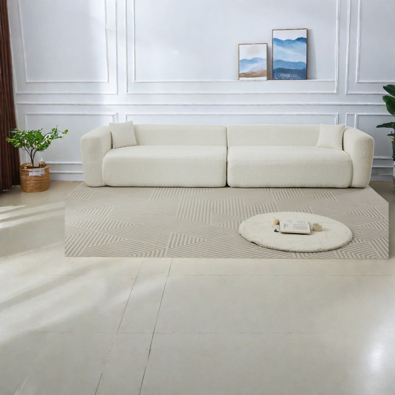Canapé d'angle Compression Cloud, canapé moderne en chenille de 277 cm pour la maison, Beige