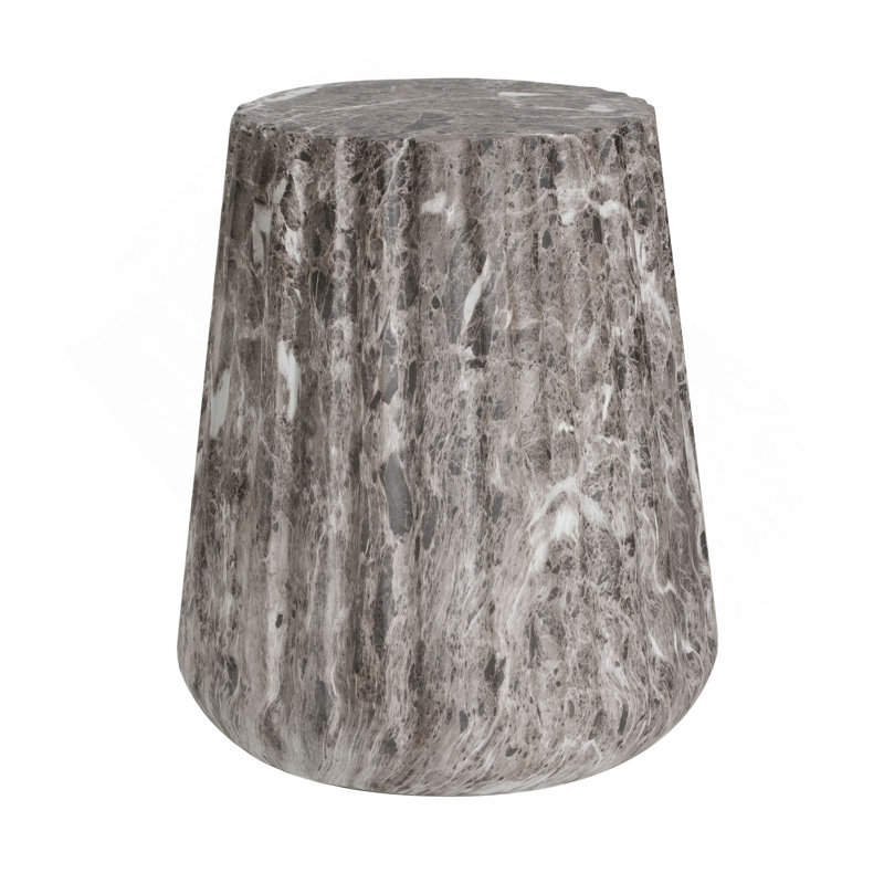Outdoor Cleme Carved Side Table, Brown