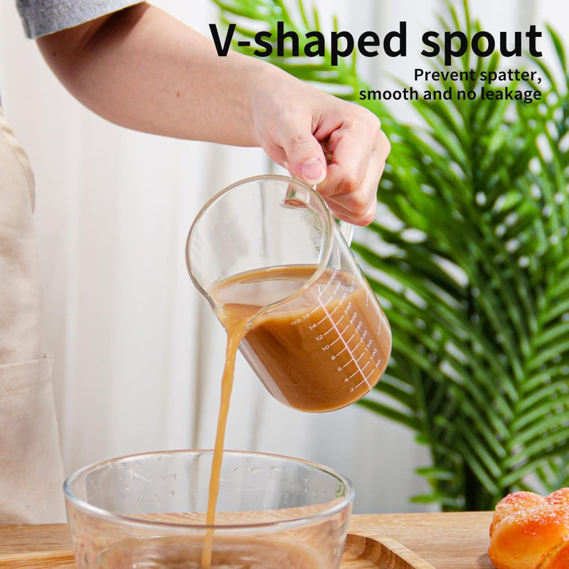 Tasse à mesurer en verre, 500 ml (2 tasses), borosilicate, bec en forme de V
