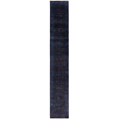 Overdyed One-of-a-Kind 2' 7" x 16' 6" Hand Knotted Area Rug