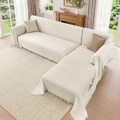 Housse pour canapé en L Housse de canapé modulaire souple Housse de protection pour meubles lavable