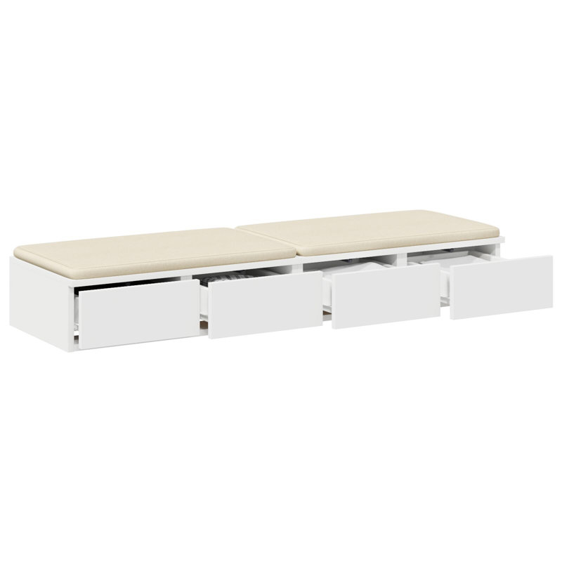 Underbed Storage Drawers, 16.5cm H x 120cm L x 36.5 W cm, White