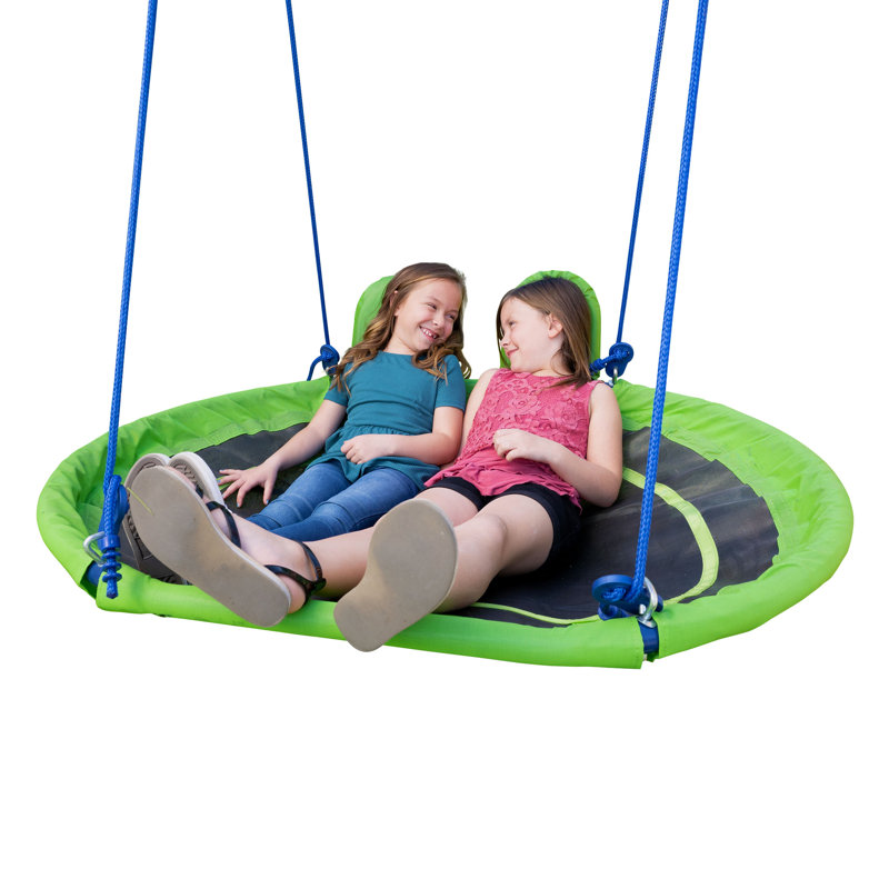 Sportspower Green and Black 54" 2-Person Saucer Swing with Headrests