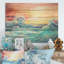 Rainbow Ocean Sunrise I - Art sur bois de pin naturel-1965554218