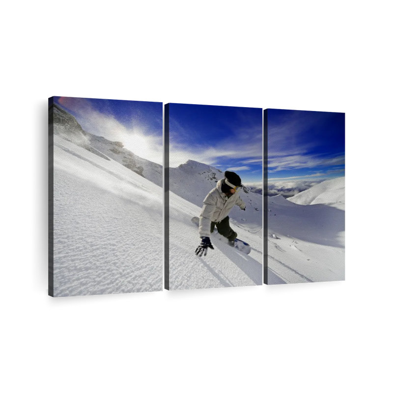 «Snowboarder Toeside Carve» 3 pièces, H 20 po x l 33 po