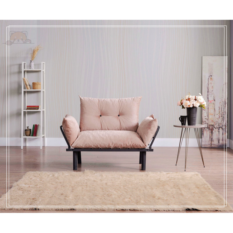 Causeuse Libbyann, Velours rosé