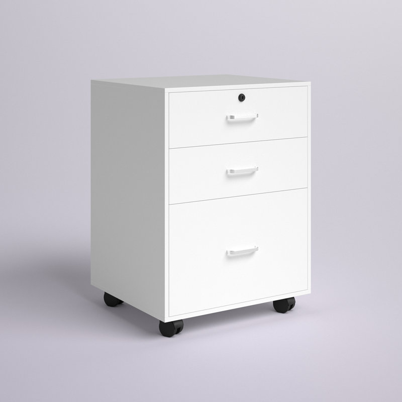Avalina 18.8'' Wide 3 -Drawer Mobile File Cabinet, White