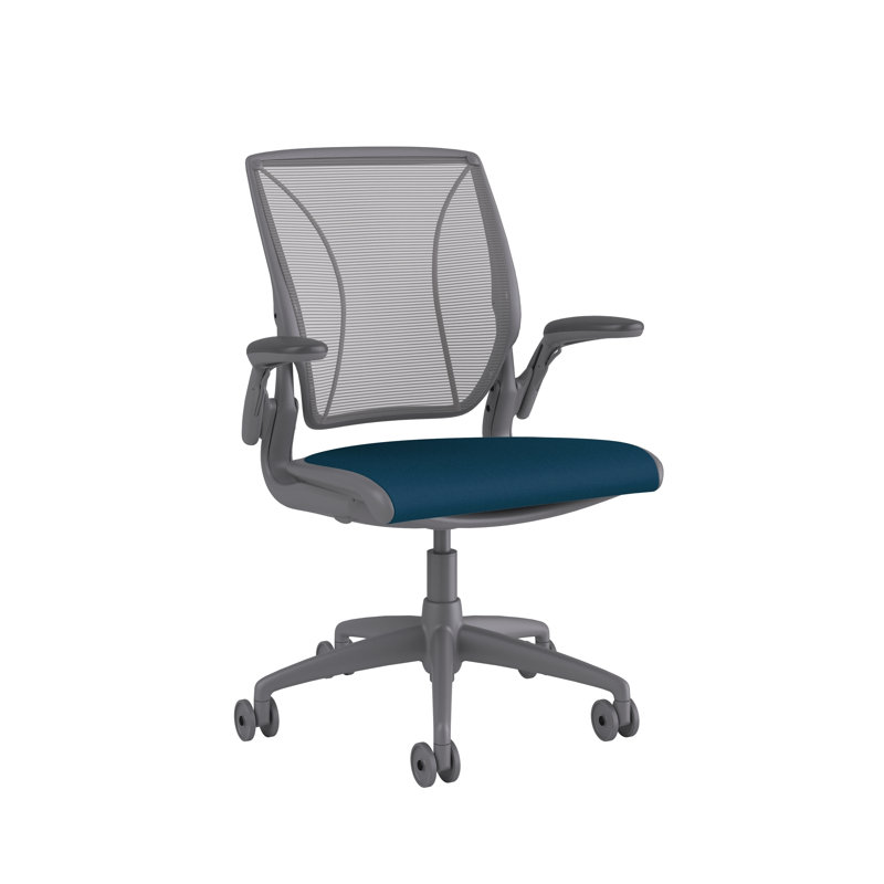 Mesh Task Chair, Corde/Peacock, Pinstripe/Silver, Gray