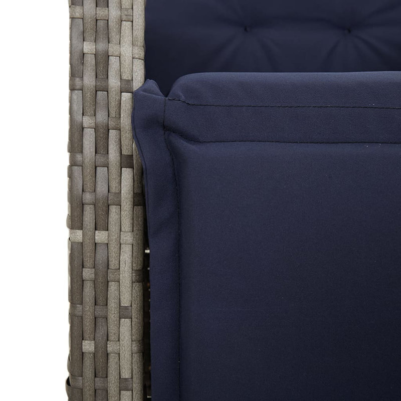 Vidaxl, chaises de patio inclinables 2 pièces avec repose-pieds en rotin de polyester gris