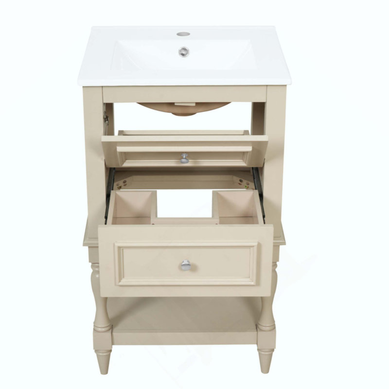 Bathroom Vanity with Top, Beige