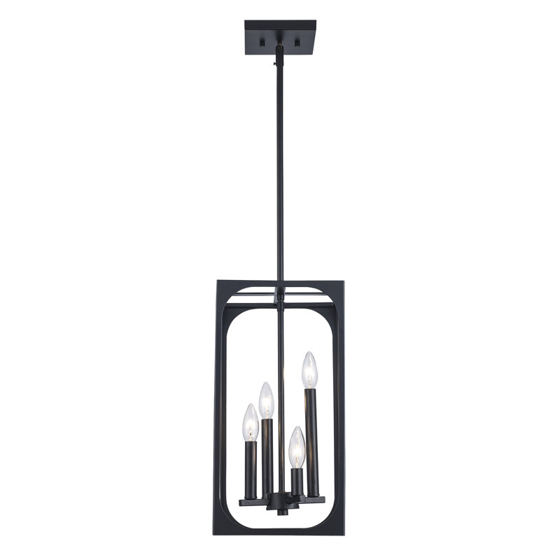 Luminaire suspendu cage 4 lumières Marieliese, Noir