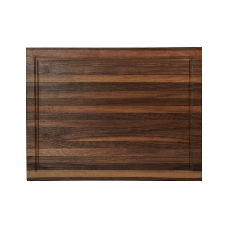 Solid Walnut Edge Grain Butcher Block Cutting Board with Invisible Handles