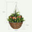 Set of two artificial hanging lisianthus flower pots