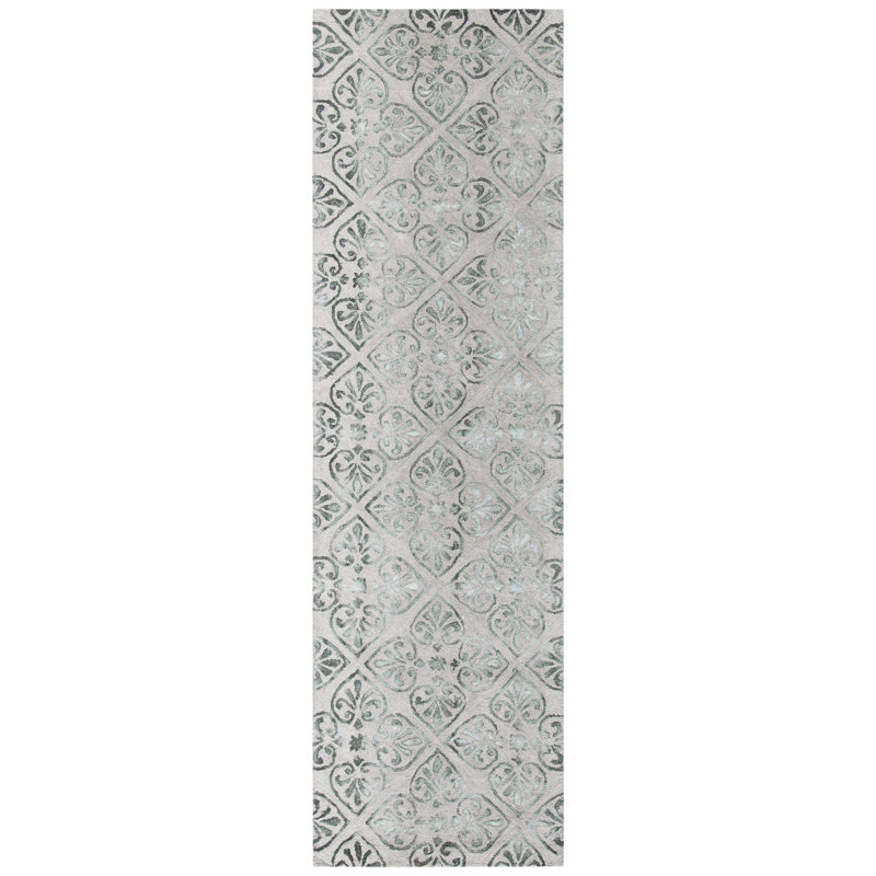 Oakton Hand Tufted Wool Floral Rug, Runner 2'3" x 8'