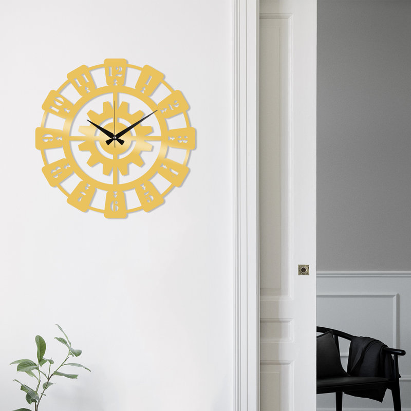 Horloge murale 19 po Jefcoat, Doré / Noir
