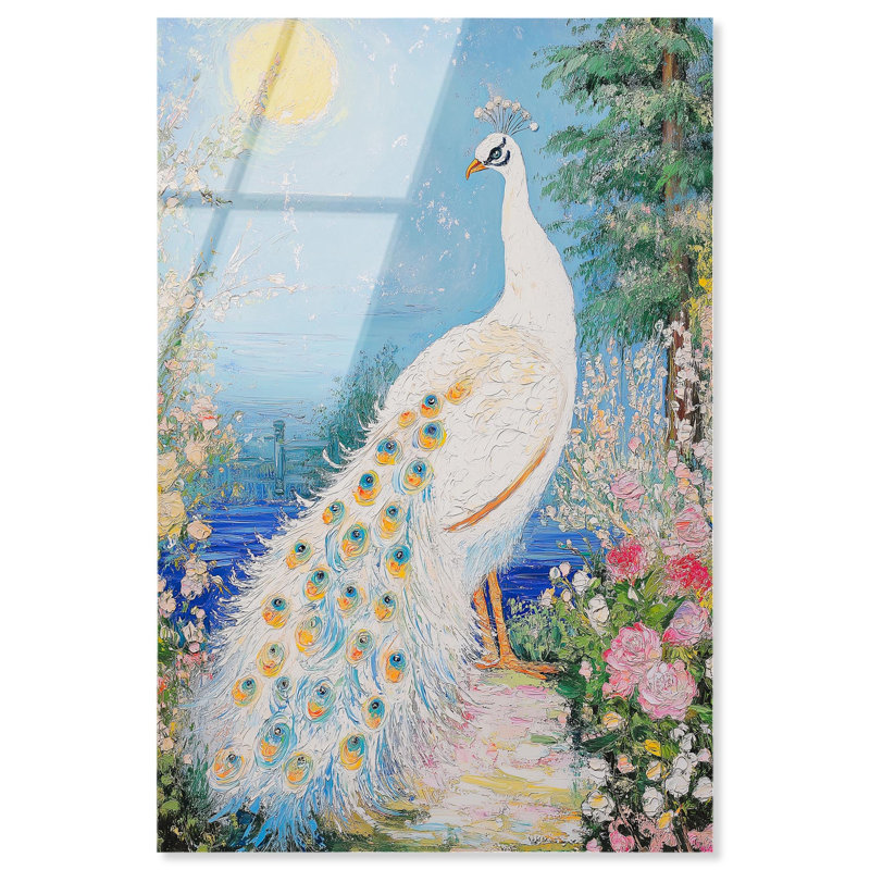 «Peacock in Paradise Natures» par Art Remedy, prêt à accrocher, H 15 po x l 10 po