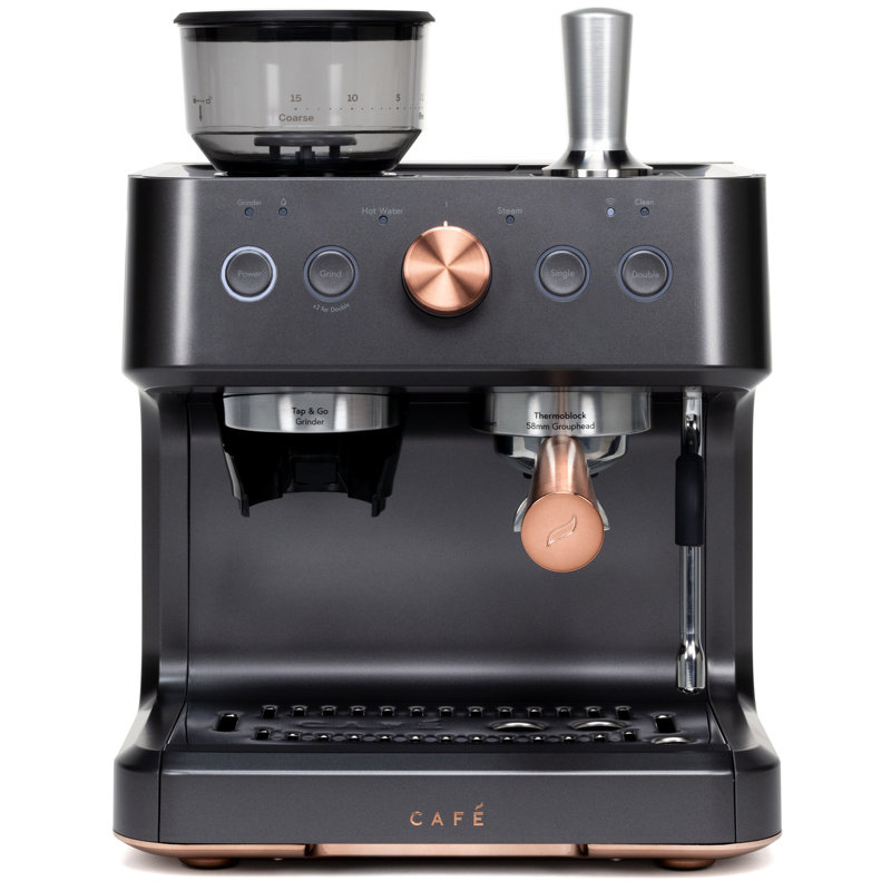 Café Bellissimo Semi-Automatic Espresso Machine, Matte Black