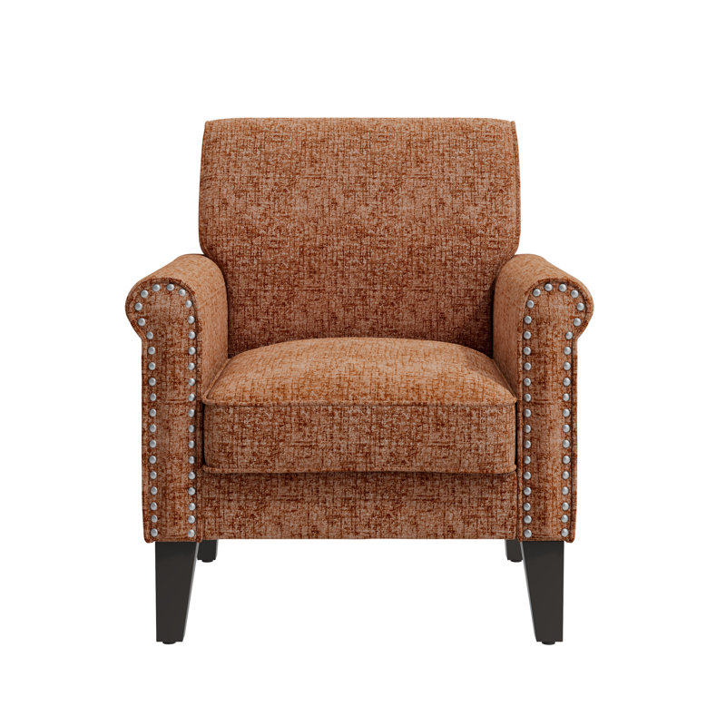 Kyhl Upholstered Armchair, Orange Chenille