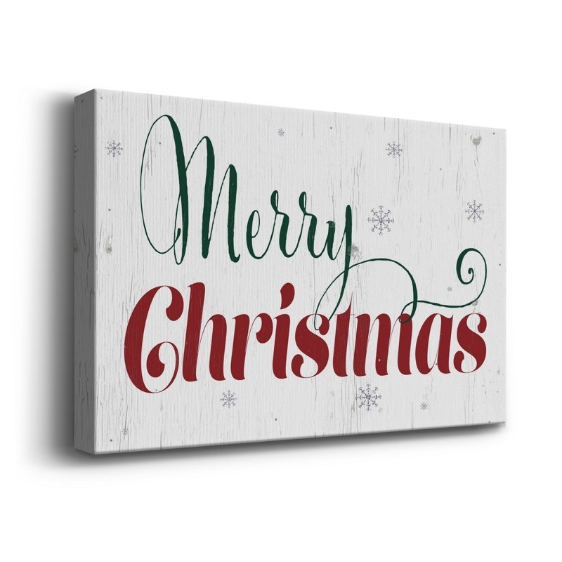 «Merry Christmas», art textuel sur toile tendue, H 36 po x l 24 po x P 1,5 po