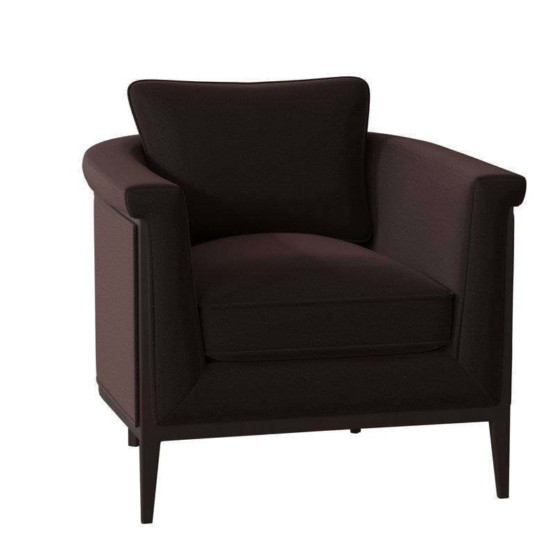 Chalice Upholstered Barrel Chair, Margaret Mahogany, American Walnut