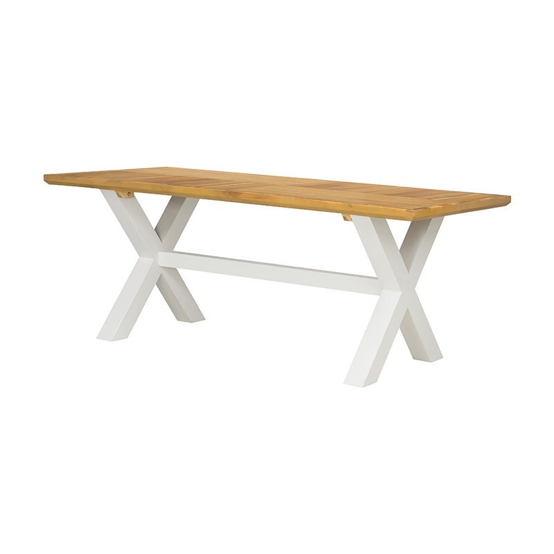 Table de salle à manger Cross - 75 po x 35,5 po - Finition naturelle - Base blanche