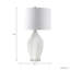 Lampe de table moderne en céramique 3D pour chevet de chambre à coucher - Petite lampe d'appoint élégante pour bureau ou salon - 27 po, blanc
