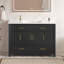 Meuble-lavabo 48 po avec lavabo en résine, 4 portes à fermeture douce et 4 tiroirs-129865352
