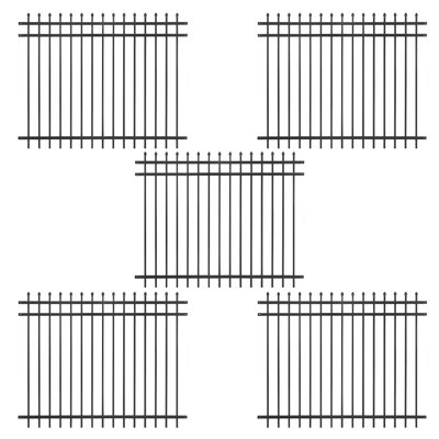 Panneau de clôture robuste pour clôture Pinnacle H 5 pi x l 6 pi, panneau de clôture en métal antirouille, paquet de 5