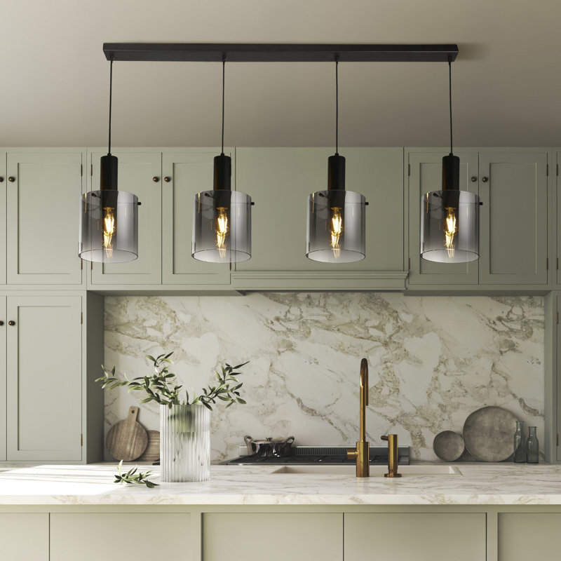 Montravious 4 - Light Cylinder Chandelier, Powder Coated Matt, Smoked