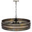 Lustre à tambour en métal bronze vieilli, 14 cm de hauteur, 5 lumières 60 W