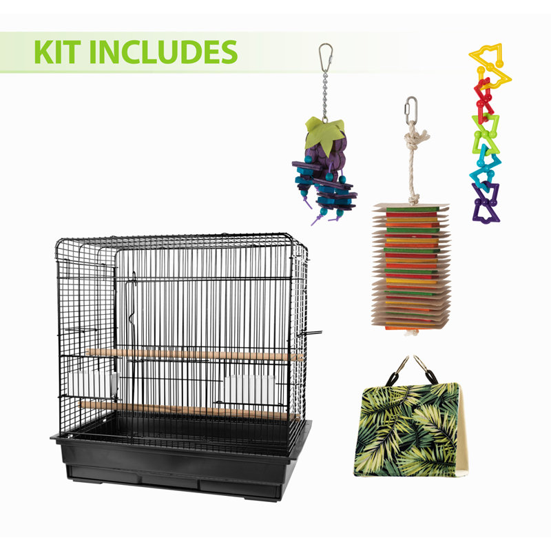 Ensemble de cage à oiseaux moyen, Noir