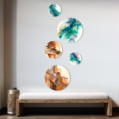 Wanderings In Canyon Ridge II - Abstract Liquid Ink Metal Wall Décor