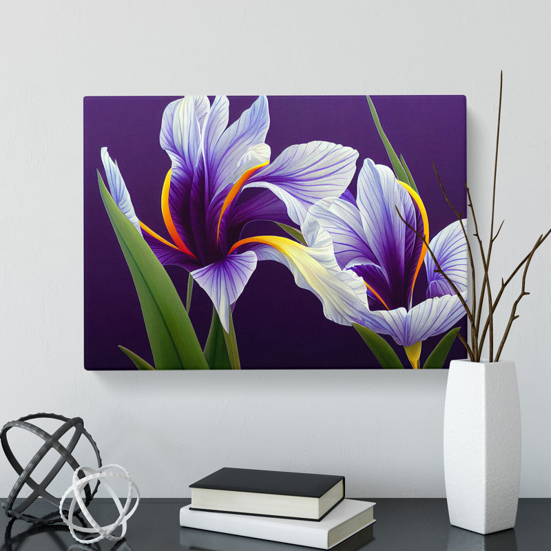 Enigmatic Iris Flowers - Wrapped Canvas, 50cm H x 76cm W x 3cm D