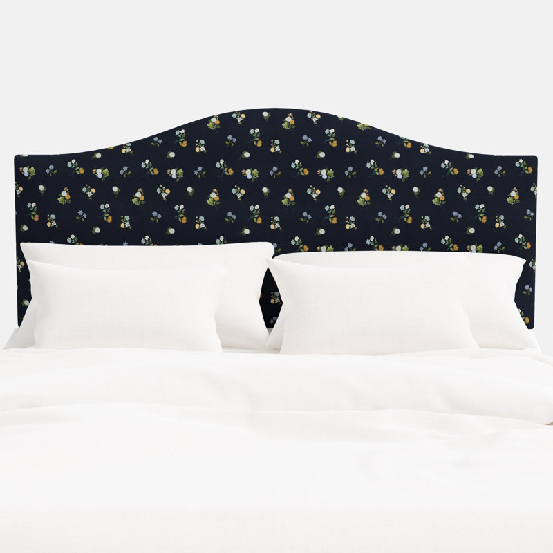 Mayfair Headboard In Ditsy Dahlia Navy, King, Navy