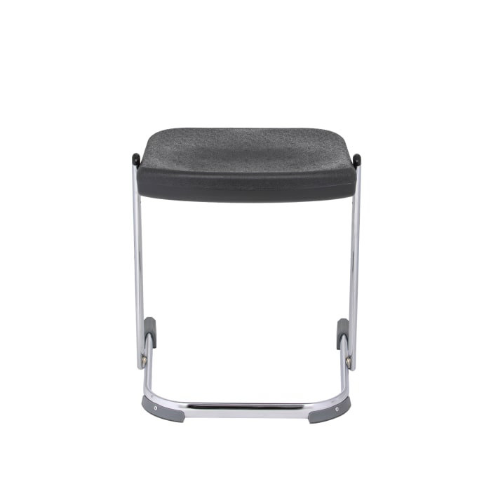 ErgoComfort 20" Black Metal Laboratory Backless Stool