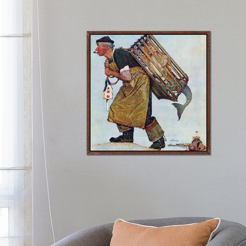 Mermaid (Lobsterman) by Norman Rockwell - Gallery-Wrapped Canvas Giclée on Canvas, 93.98 cm H x 93.98 cm W, White