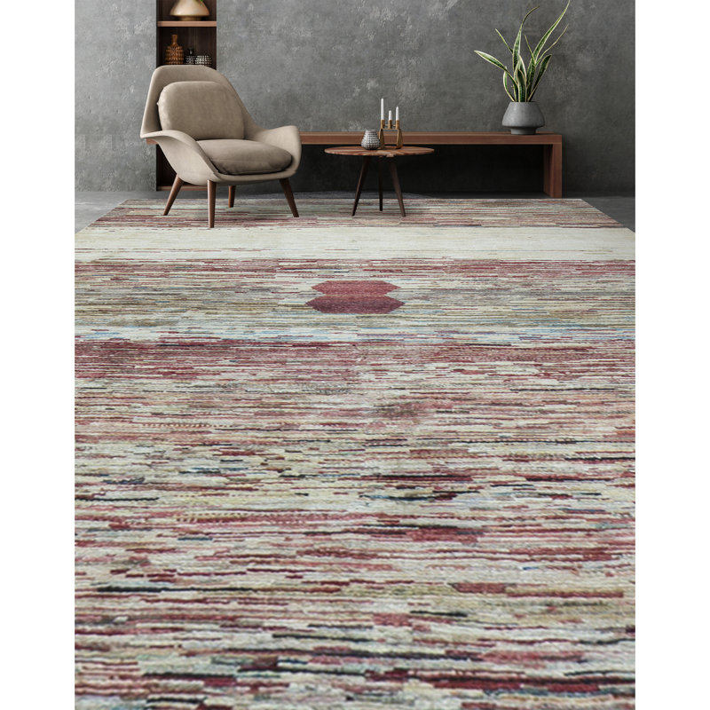 Hand-Knotted High-Quality Red Area Rug