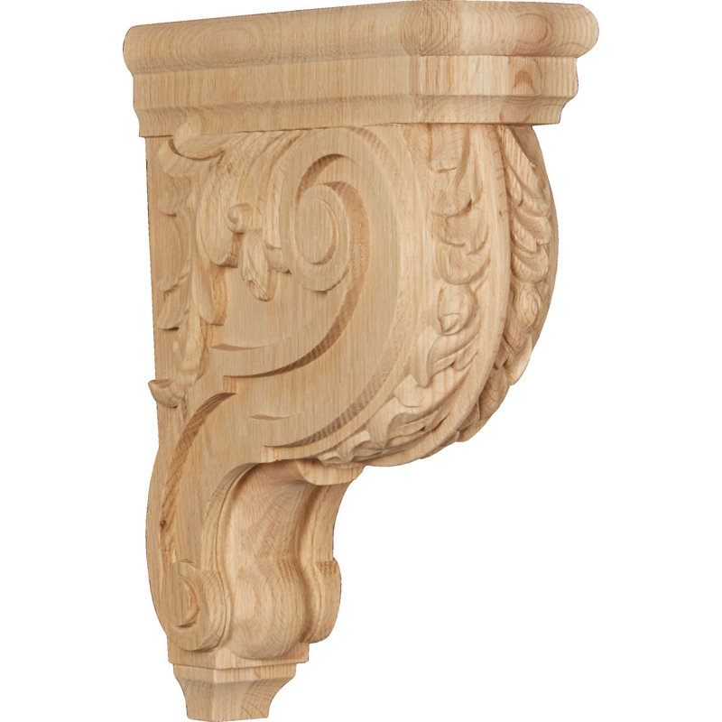 Corbeau Hudson Acanthus, Chêne rouge, H 12 po x l 3,5 po x P 9 po