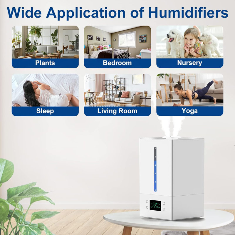 Évaporateur à vapeur froide de 1,58 gallons avec humidistat réglable pour 2000 pieds cubes