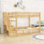 Lit superposé en bois avec escalier de rangement-129753982