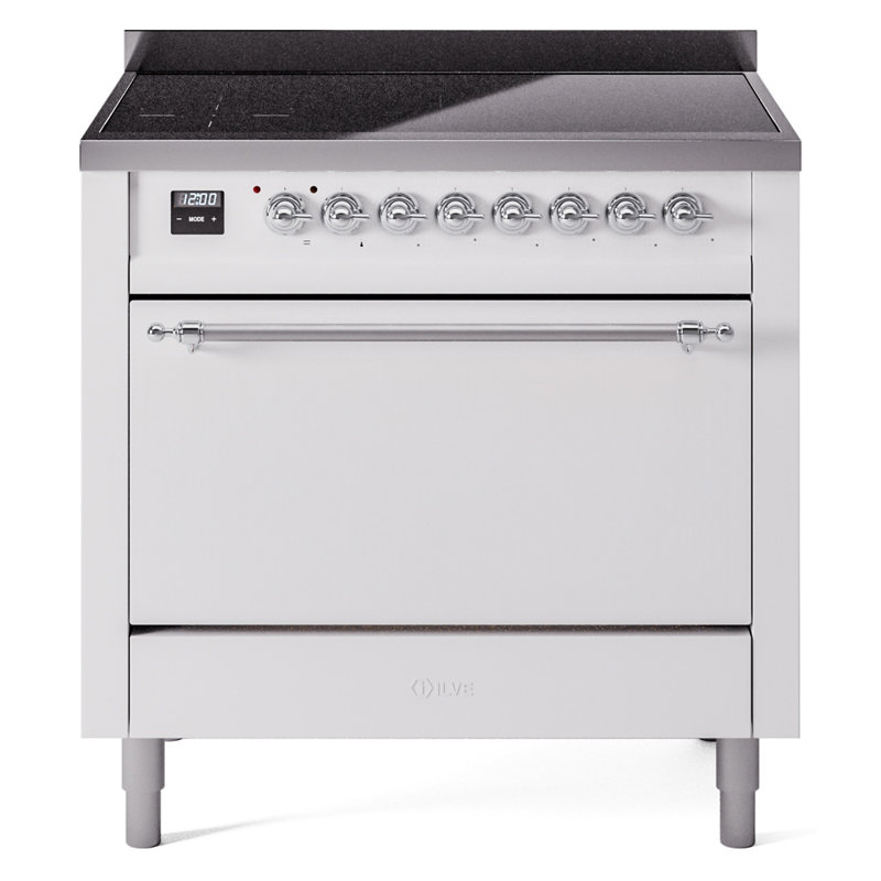 ILVE Nostalgie II 36 in Induction Range, White/Chrome