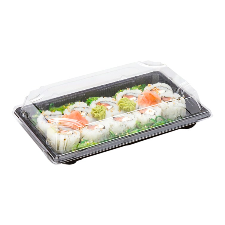 Matsuri Vision Clear Plastic Lid - Fits Large Maki Sushi Container - 100  count box