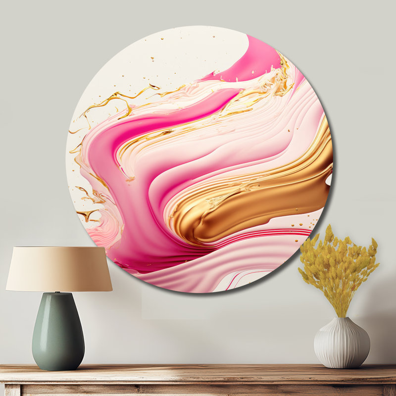 Duffey - Art abstrait rond en métal, H 29 po x l 29 po