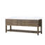 Meuble-lavabo double en chêne gris 84 po X P 22 po D, avec plateau en marbre de Carrare-117970896-117970895