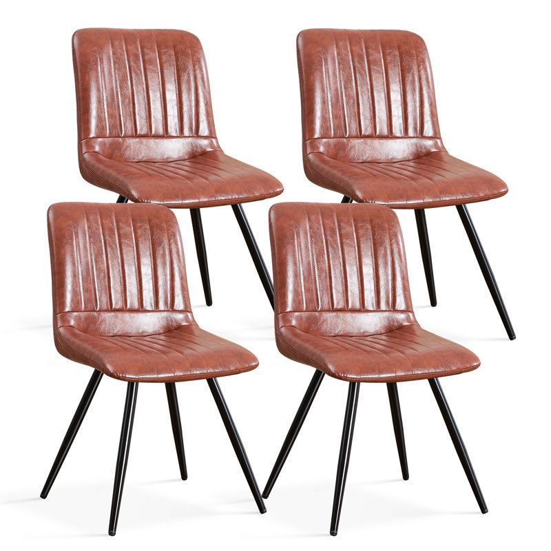 51.99cm H Upholstered Metal Side Chair, 4, Tawny