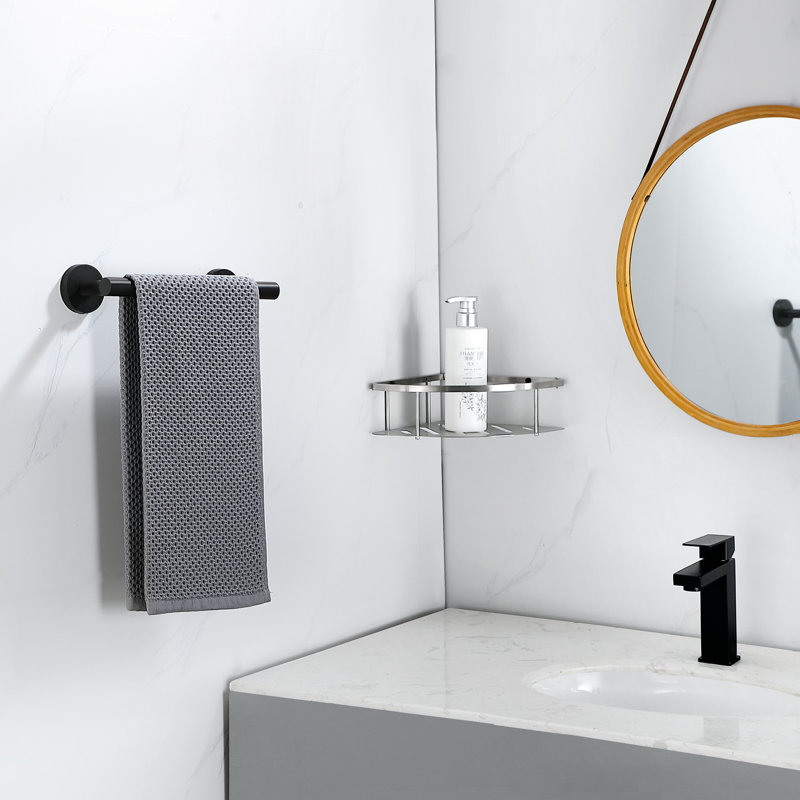 Ensemble de 2 barres à serviettes simples en acier inoxydable 9 po, Noir mat