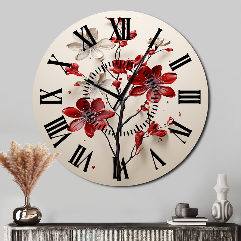 Horloge murale Minimalisme rouge, Surdimensionné