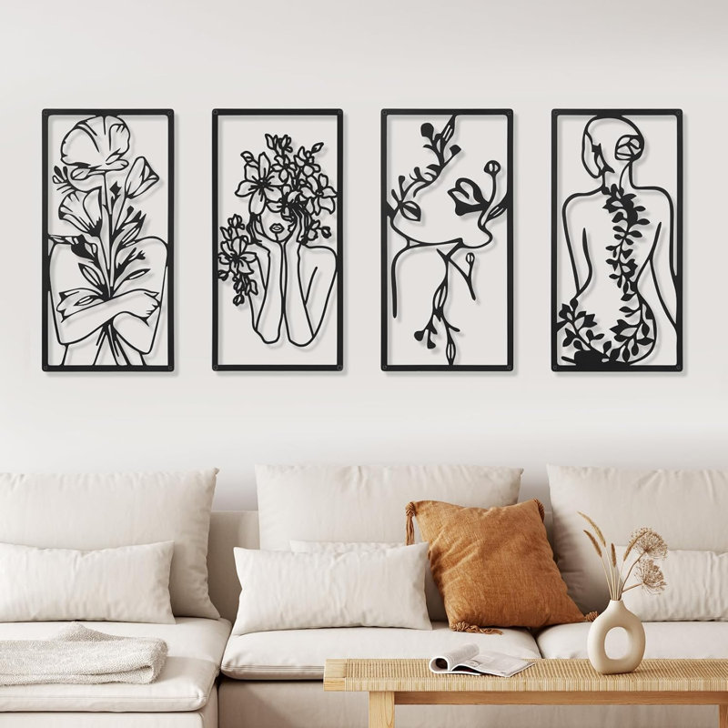 Minimalist Abstract Female Mural Lines